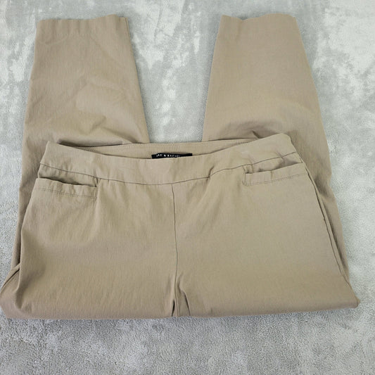 Zac & Rachel Womens 18W Tan Dress Pants Comfort Stretch Pull On BRO8E