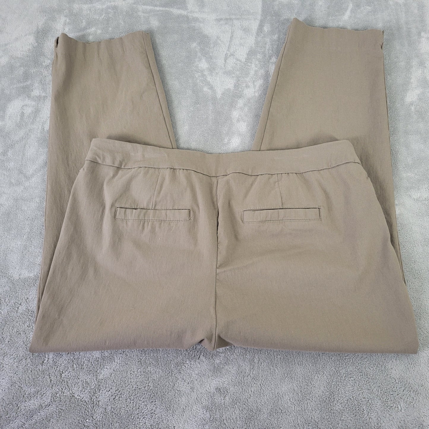 Zac & Rachel Womens 18W Tan Dress Pants Comfort Stretch Pull On BRO8E