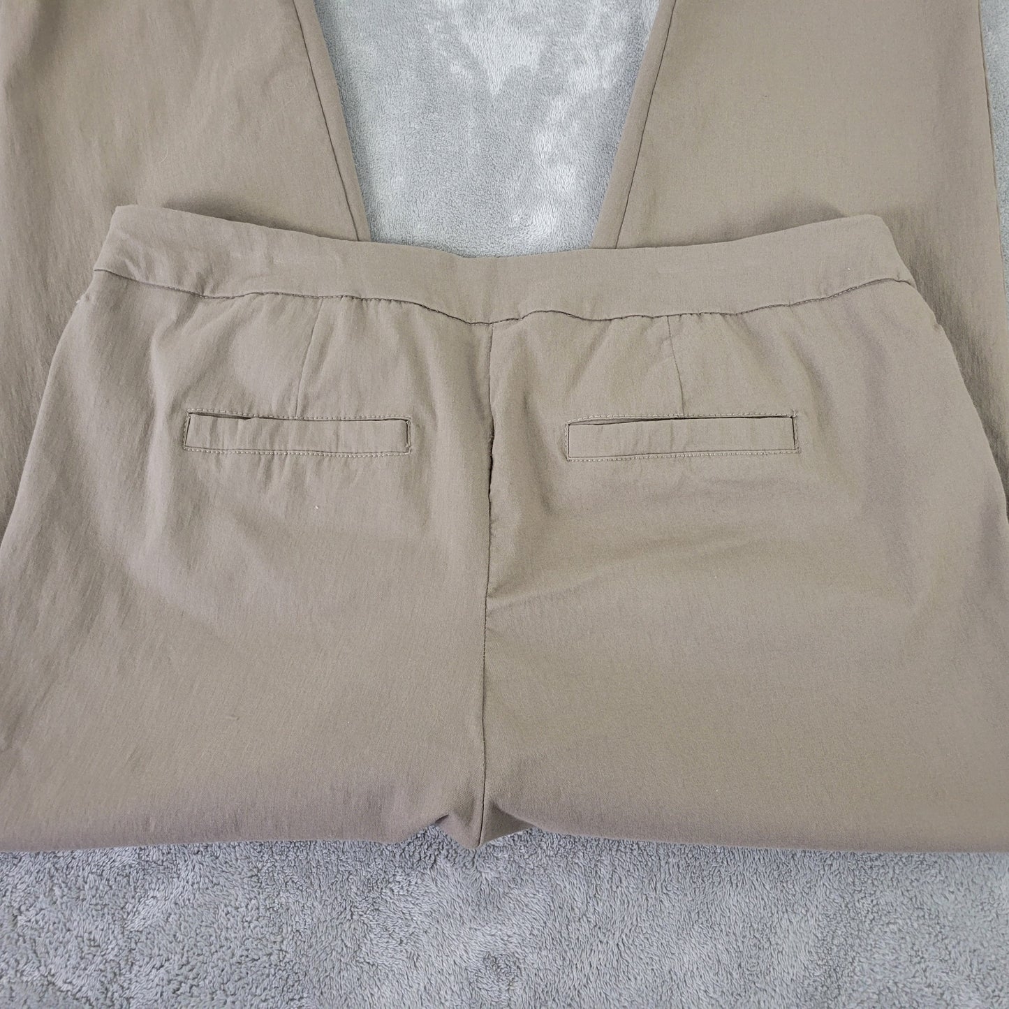 Zac & Rachel Womens 18W Tan Dress Pants Comfort Stretch Pull On BRO8E