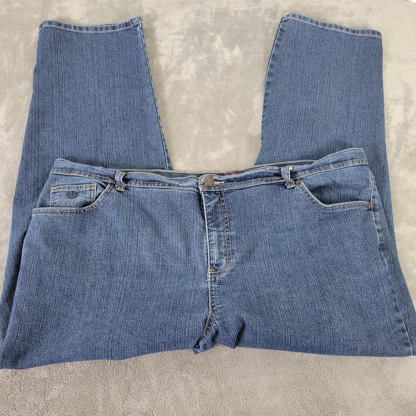 Gloria Vanderbilt Women's 22W Dark Blue Jeans Straight Leg Stretch SL100E