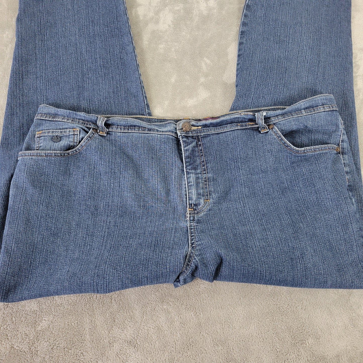 Gloria Vanderbilt Women's 22W Dark Blue Jeans Straight Leg Stretch SL100E