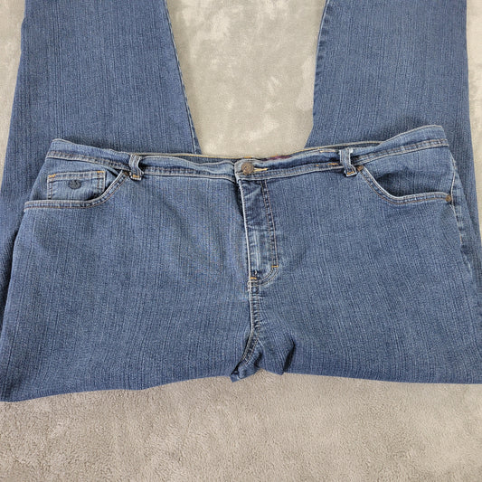 Gloria Vanderbilt Women's 22W Dark Blue Jeans Straight Leg Stretch SL100E