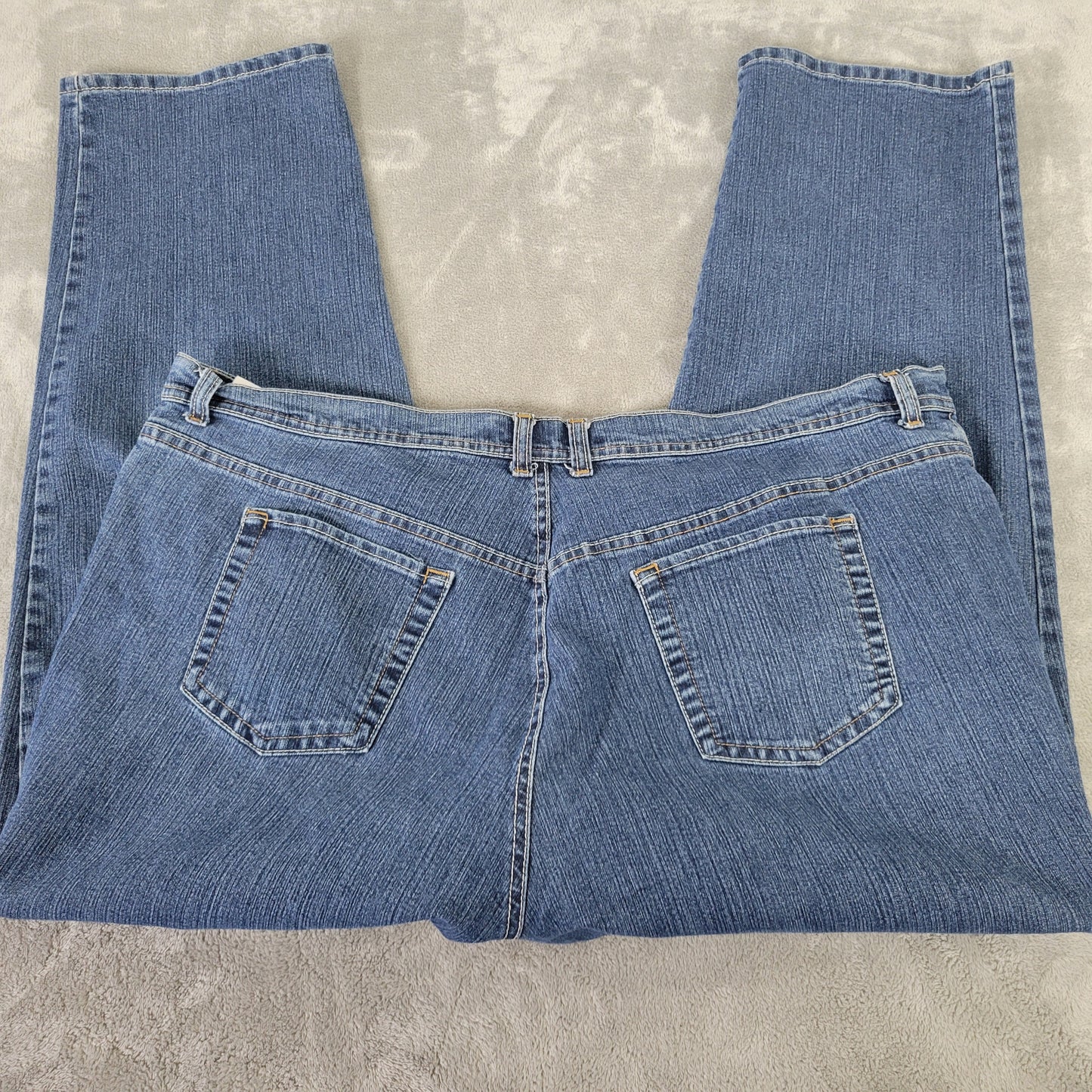 Gloria Vanderbilt Women's 22W Dark Blue Jeans Straight Leg Stretch SL100E