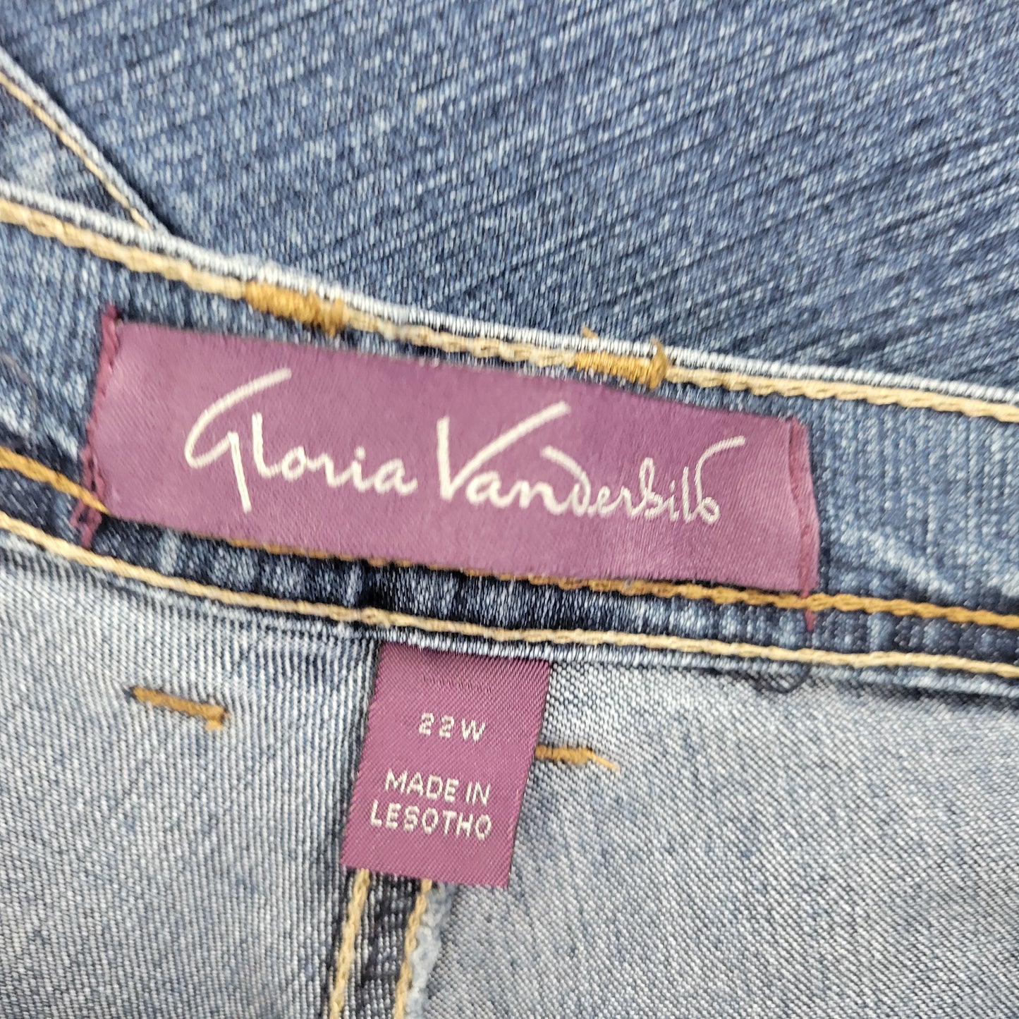 Gloria Vanderbilt Women's 22W Dark Blue Jeans Straight Leg Stretch SL100E