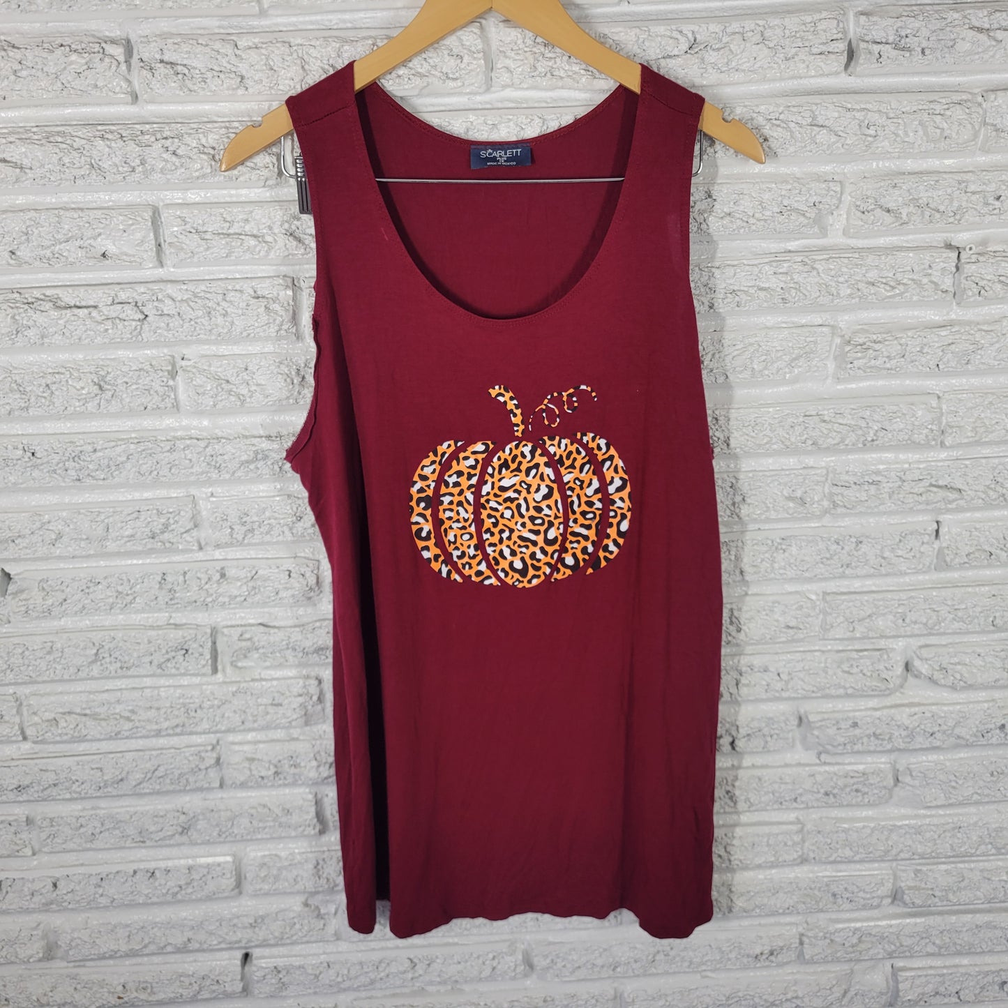 Scarlett Halloween Women's 1X Red Tank Top Plus Size Sleeveless Stretch NOV92E