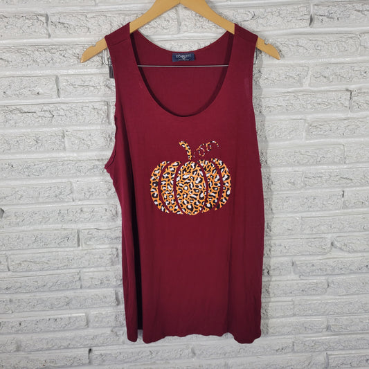 Scarlett Halloween Women's 1X Red Tank Top Plus Size Sleeveless Stretch NOV92E