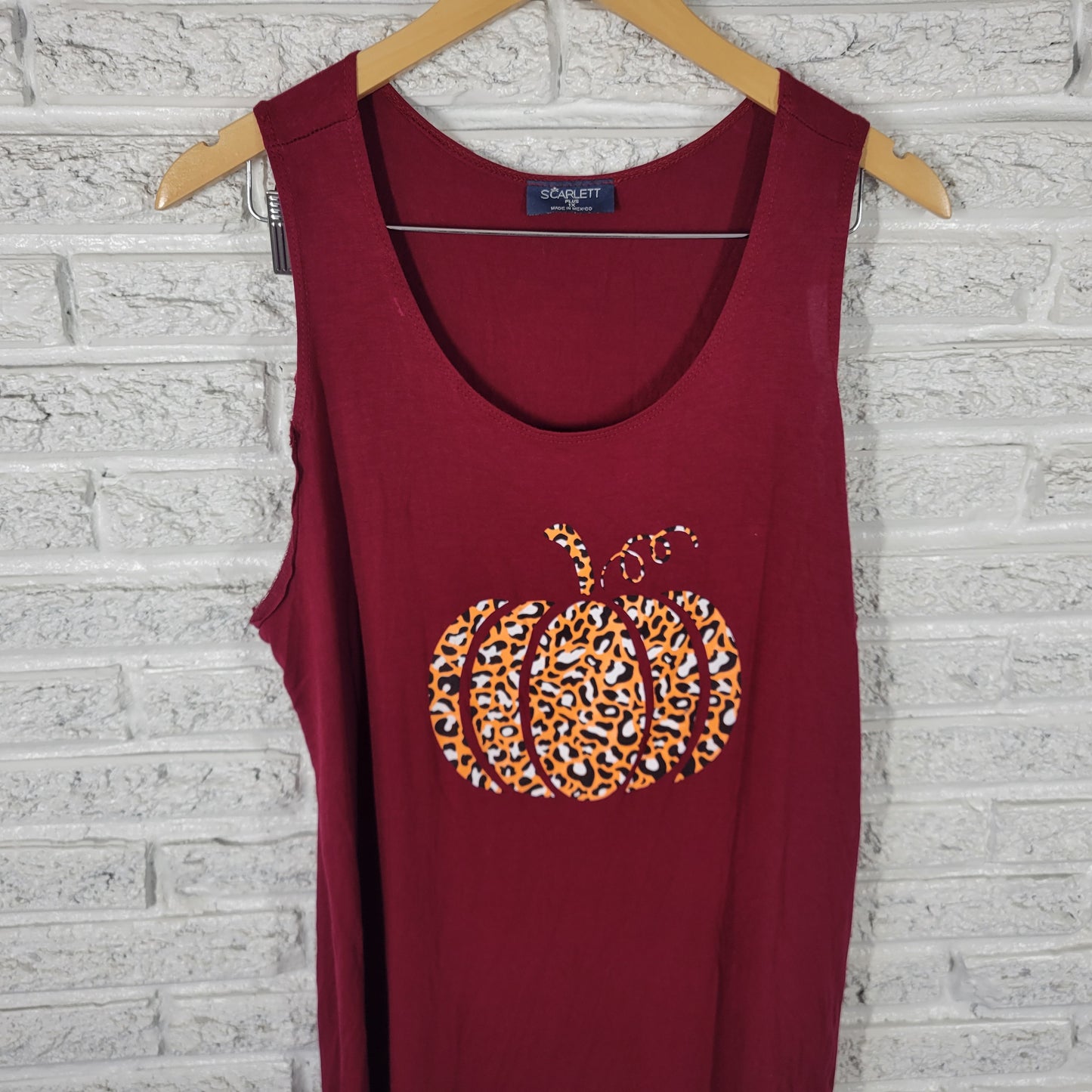 Scarlett Halloween Women's 1X Red Tank Top Plus Size Sleeveless Stretch NOV92E