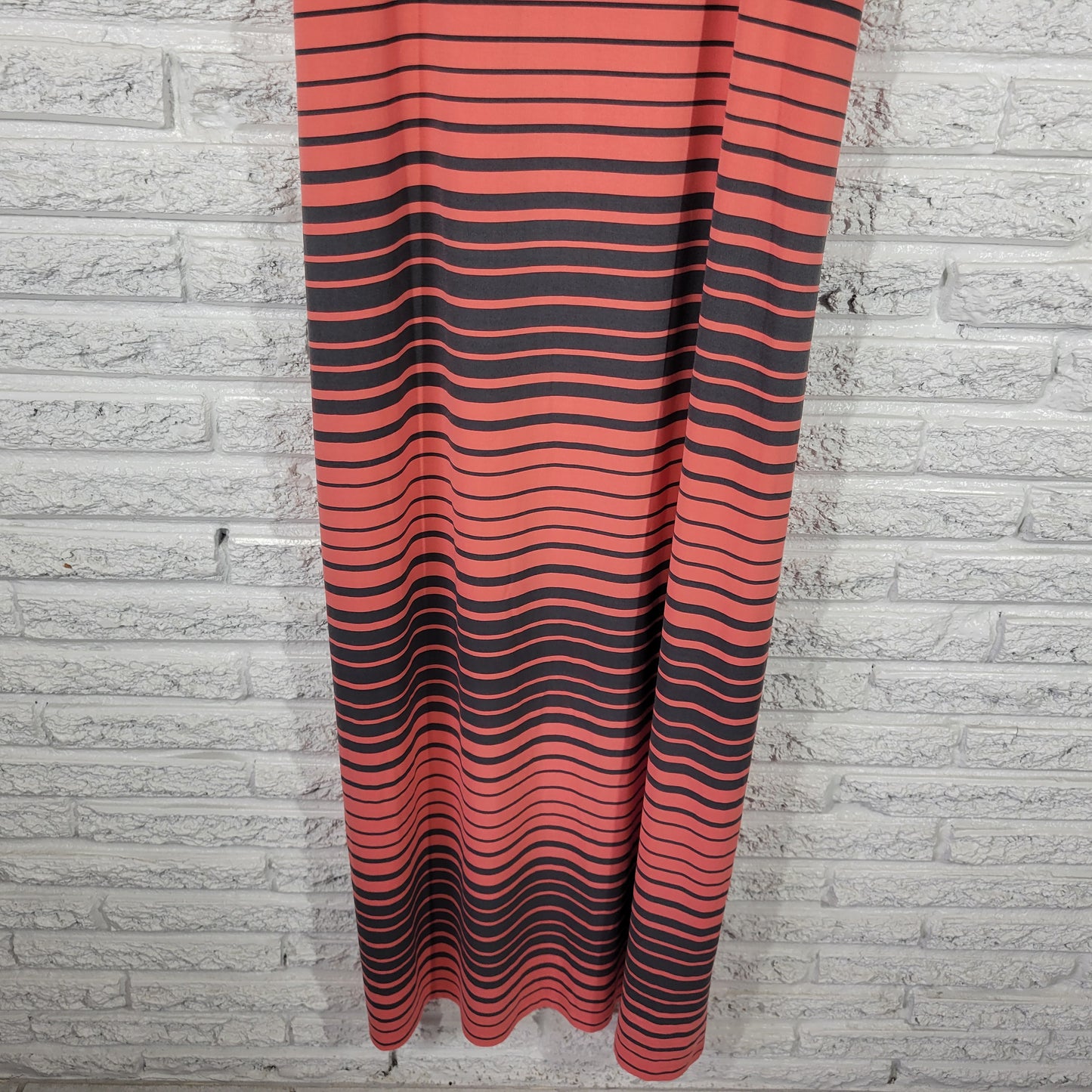 Apt 9 XL Orange Gray Striped Sheath Tank Dress Midi Stretch Casual Travel STR97E
