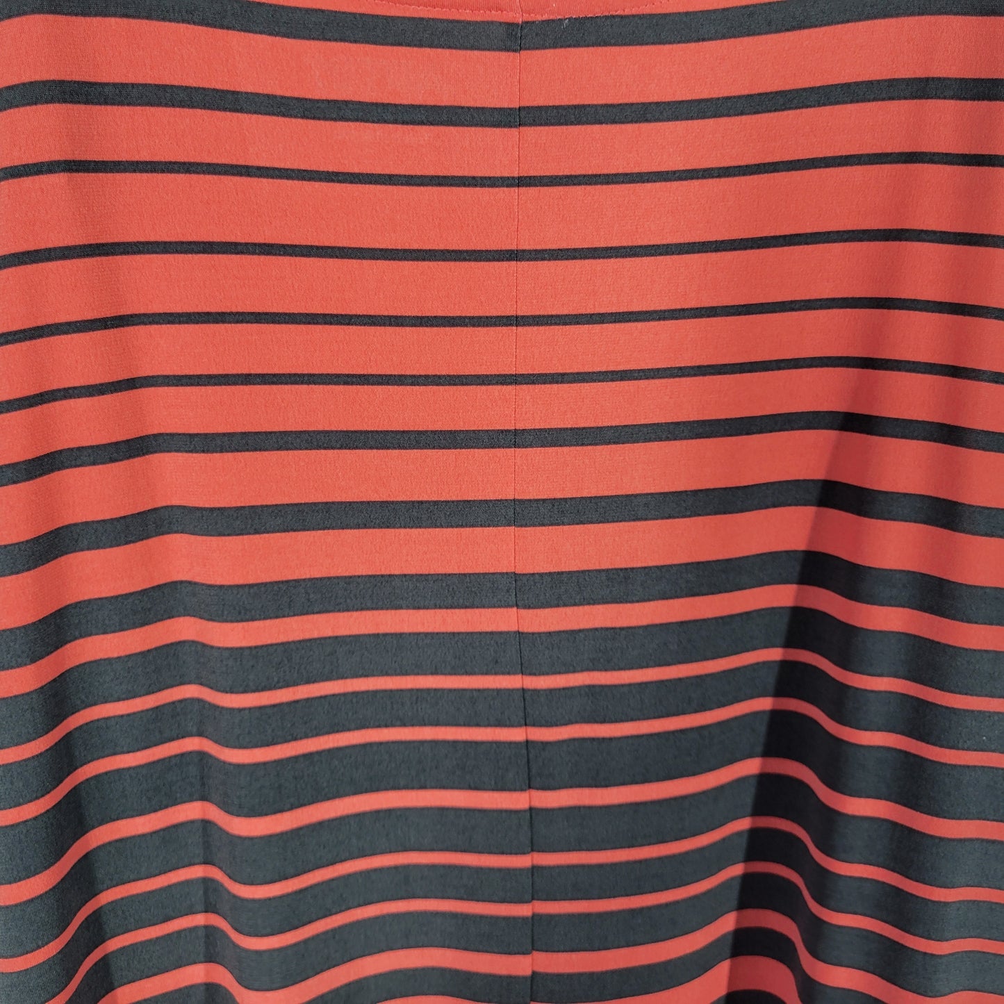 Apt 9 XL Orange Gray Striped Sheath Tank Dress Midi Stretch Casual Travel STR97E