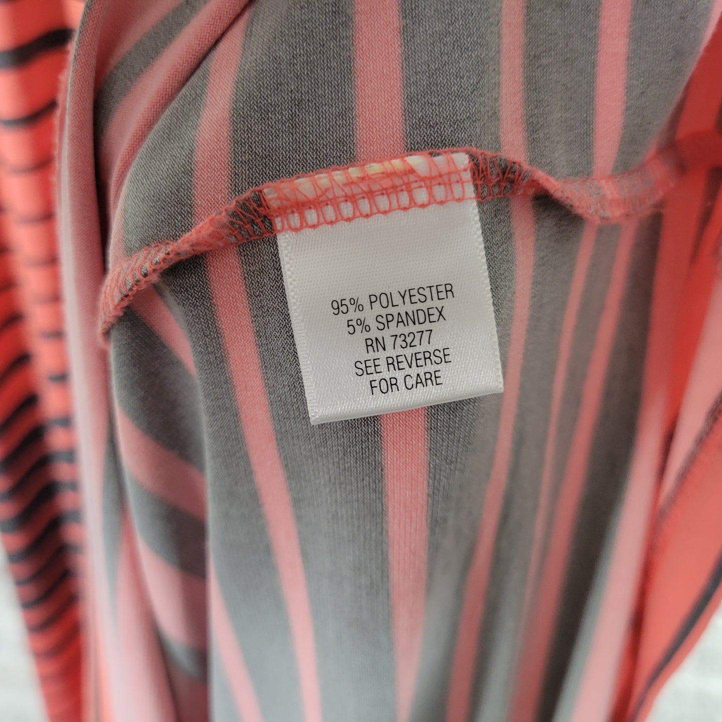 Apt 9 XL Orange Gray Striped Sheath Tank Dress Midi Stretch Casual Travel STR97E
