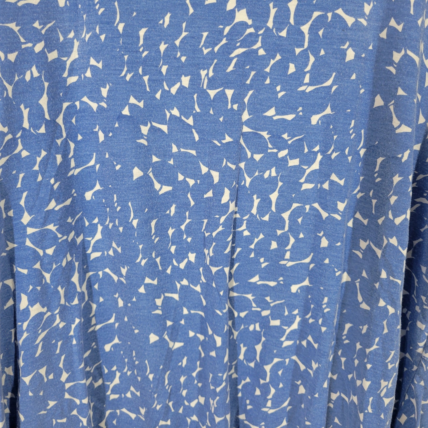 Liz Claiborne 2X Blue White Floral Tiered Tank Top Ruffle Sleeveless FLO207E