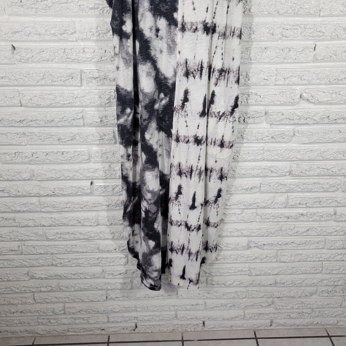 Cato Est 1946 XLP Black White Tie Dye Tank Dress Pockets Midi 100% Cotton A26E