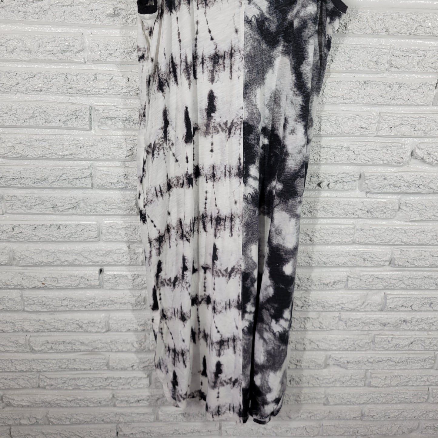 Cato Est 1946 XLP Black White Tie Dye Tank Dress Pockets Midi 100% Cotton A26E