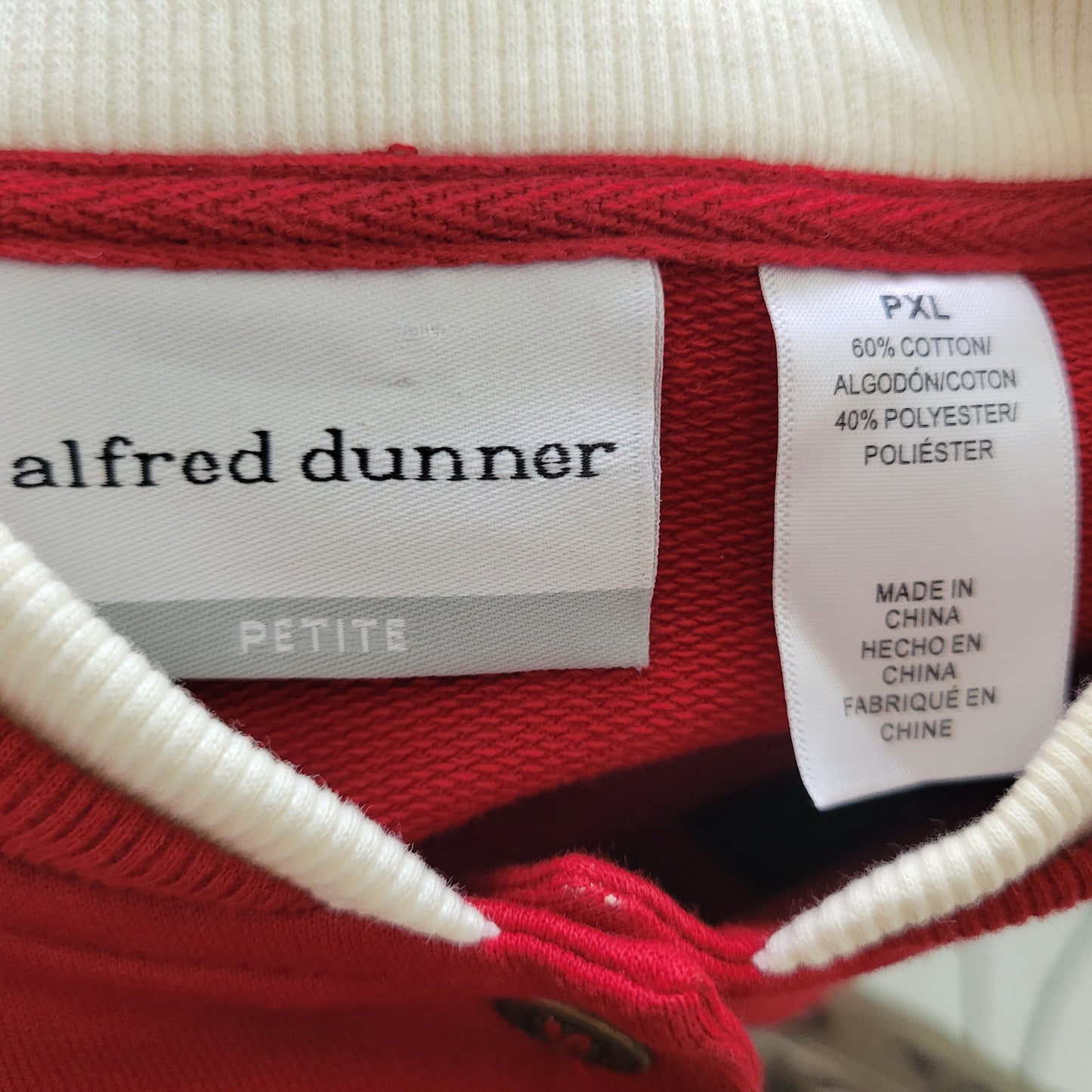 Alfred Dunner PXL Red Snowman Cardigan Sweatshirt Button Front Christmas SWE193E