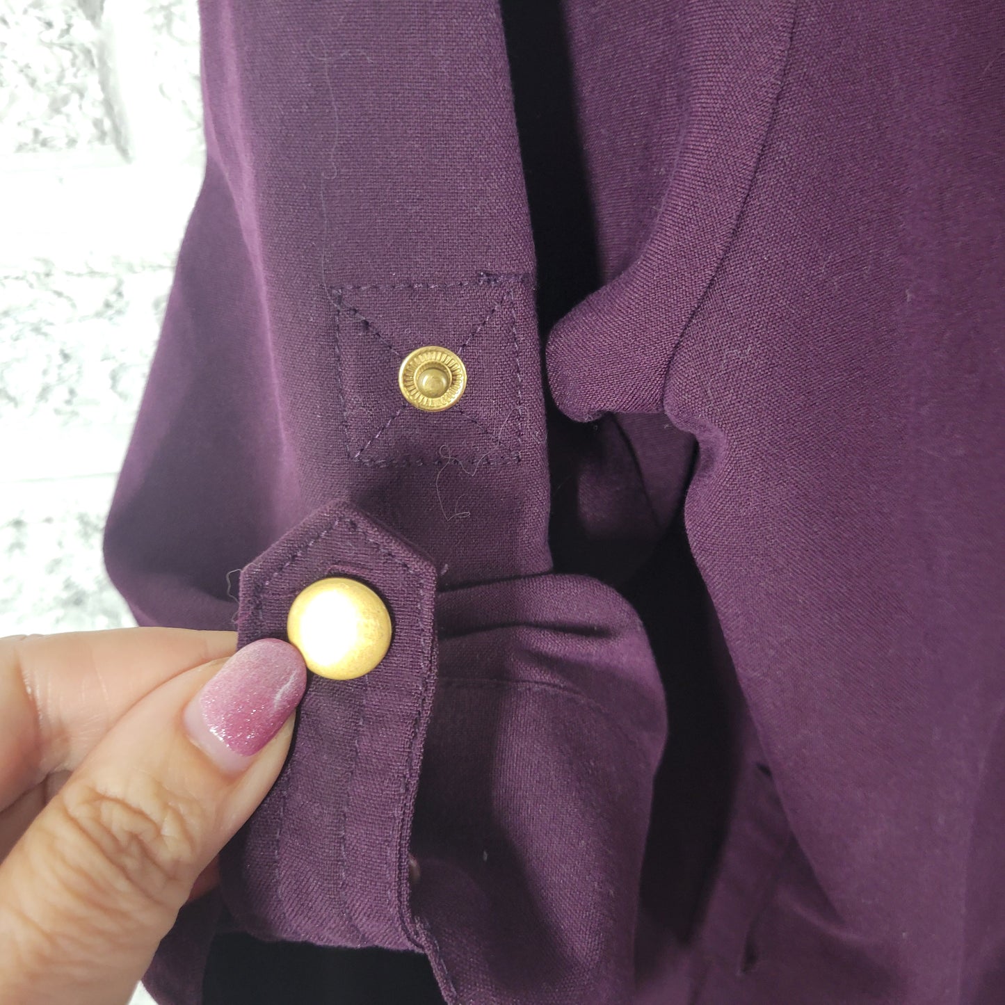 Sharagano Dress 16W Purple Shirt Dress  Zip  Roll Tab Sleeve Knee Length PUR64E