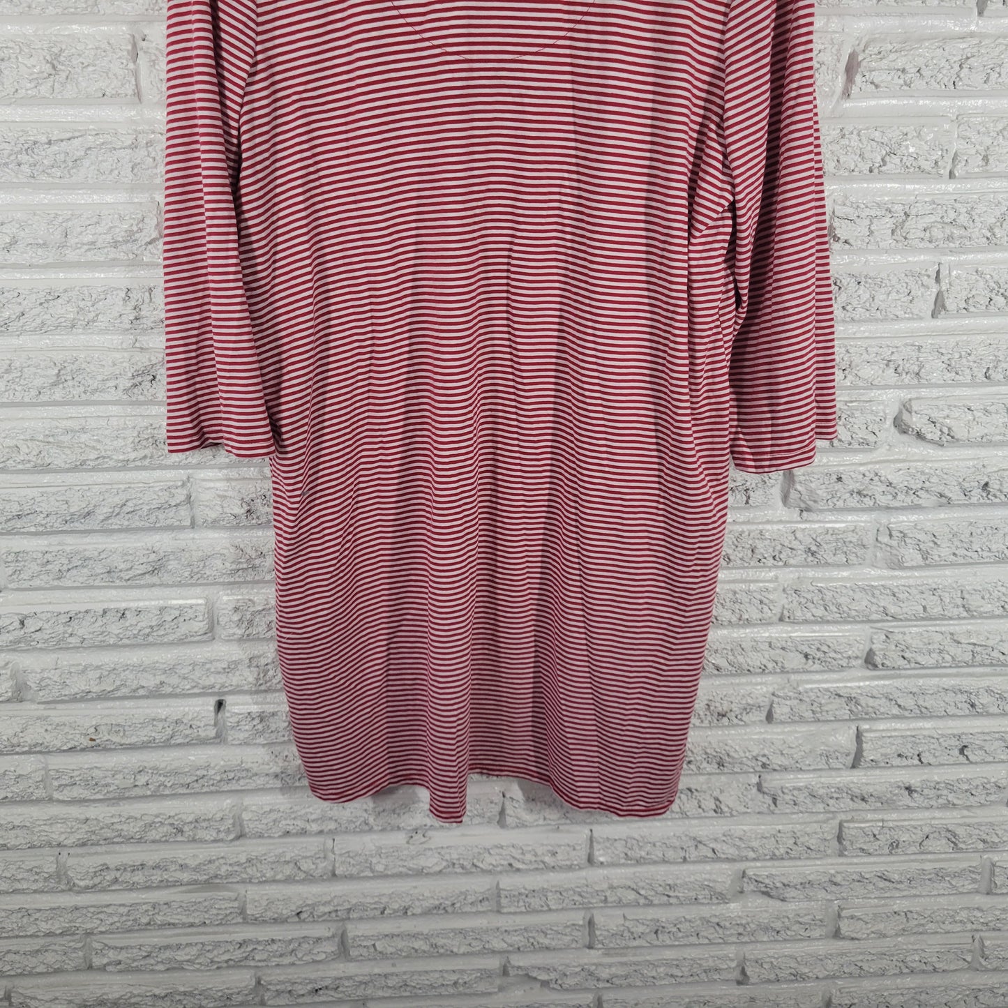 Secret Treasures L/XL Christmas Nightgown Snowman Red White Striped NOV93E