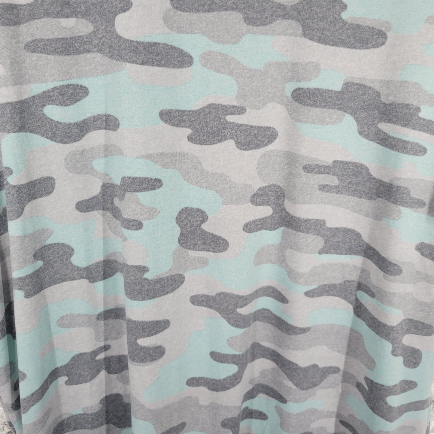 Secret Treasures L/XL Pajama Top Nightgown Blue Gray Camo Short Sleeve NOV71E