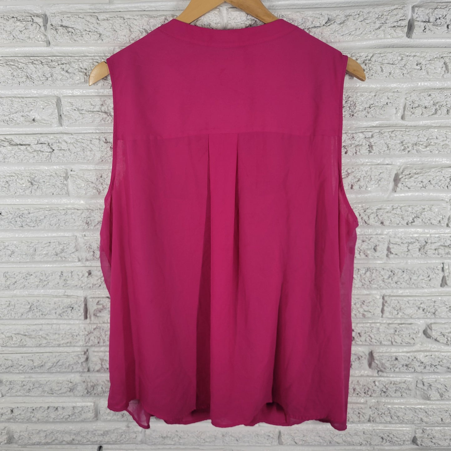 Apt 9 Women's Top 2X Purple Sleeveless Button Up Blouse Round Neck Lined PUR43E