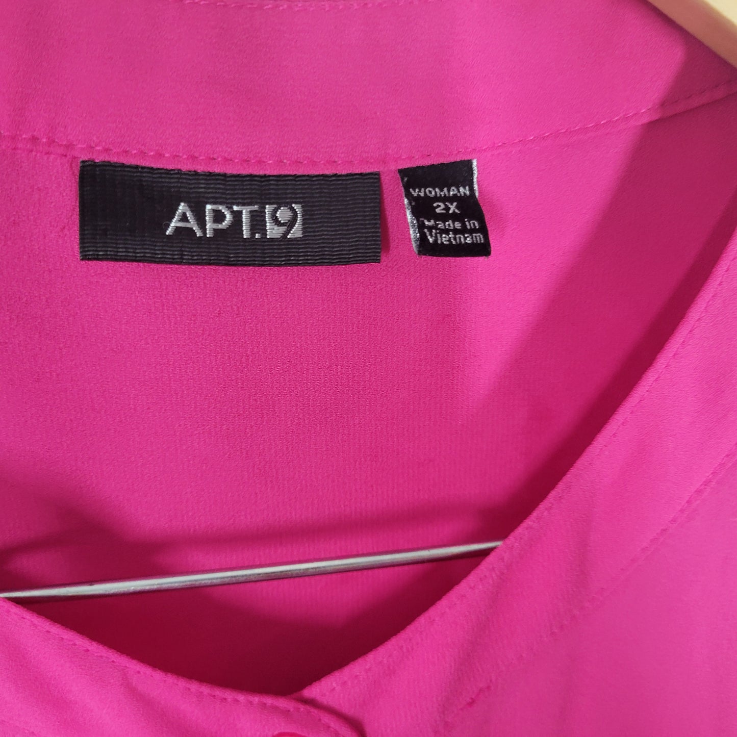 Apt 9 Women's Top 2X Purple Sleeveless Button Up Blouse Round Neck Lined PUR43E