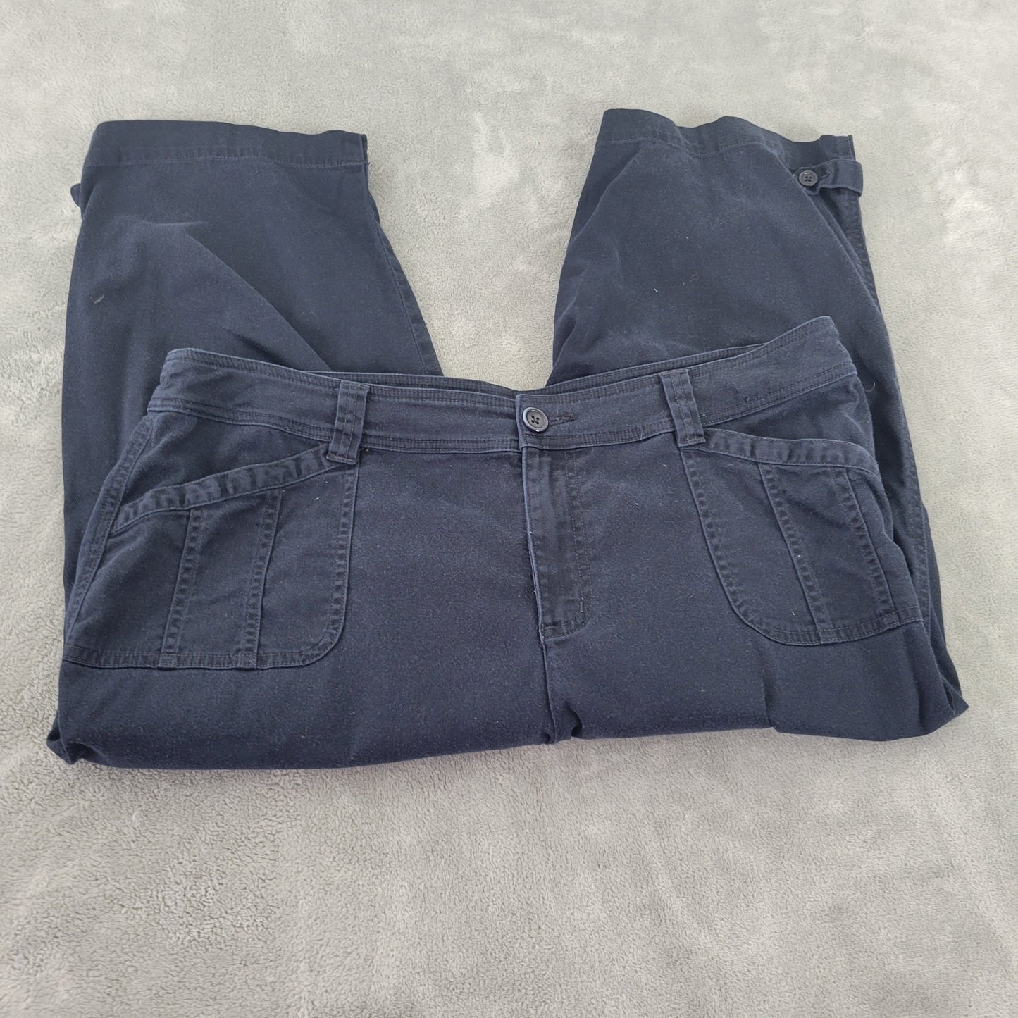 CJ Banks 16W Indigo Blue Capri Pants Straight Leg Stretch Cotton Denim CAP10E