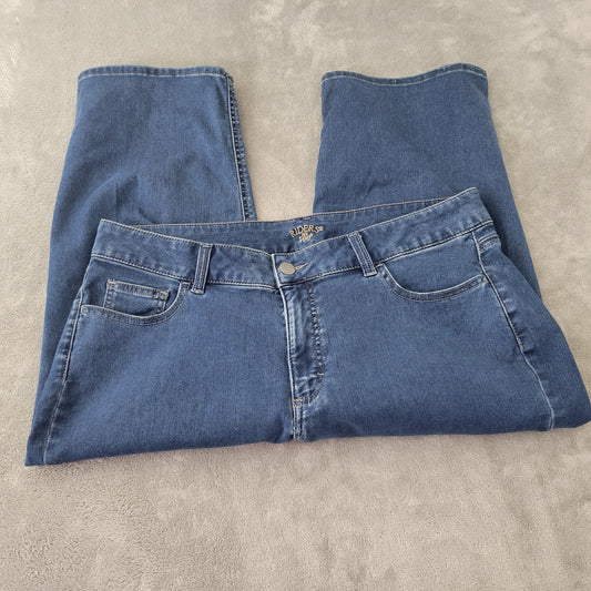 Riders by Lee Jeans 18 Dark Wash Denim Capris Elastic Waist Stretch Blue CAP36E