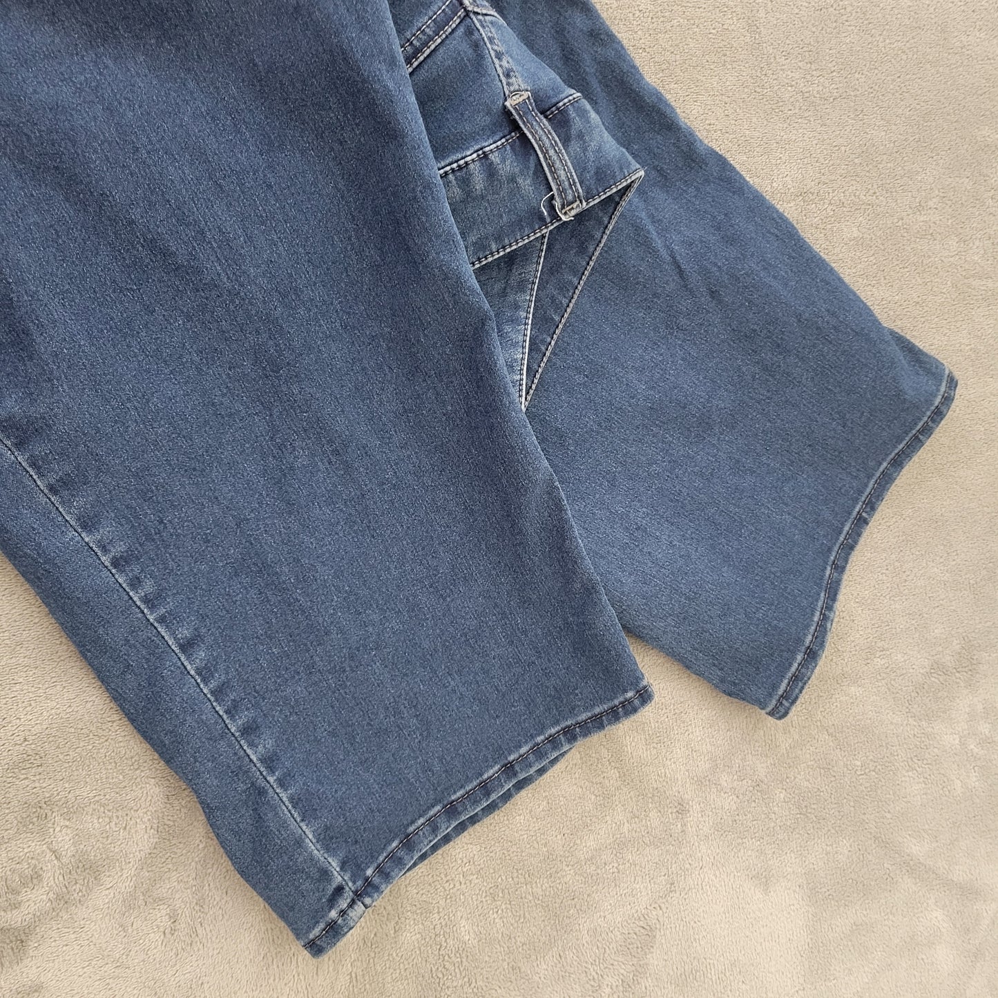 Riders by Lee Jeans 18 Dark Wash Denim Capris Elastic Waist Stretch Blue CAP36E