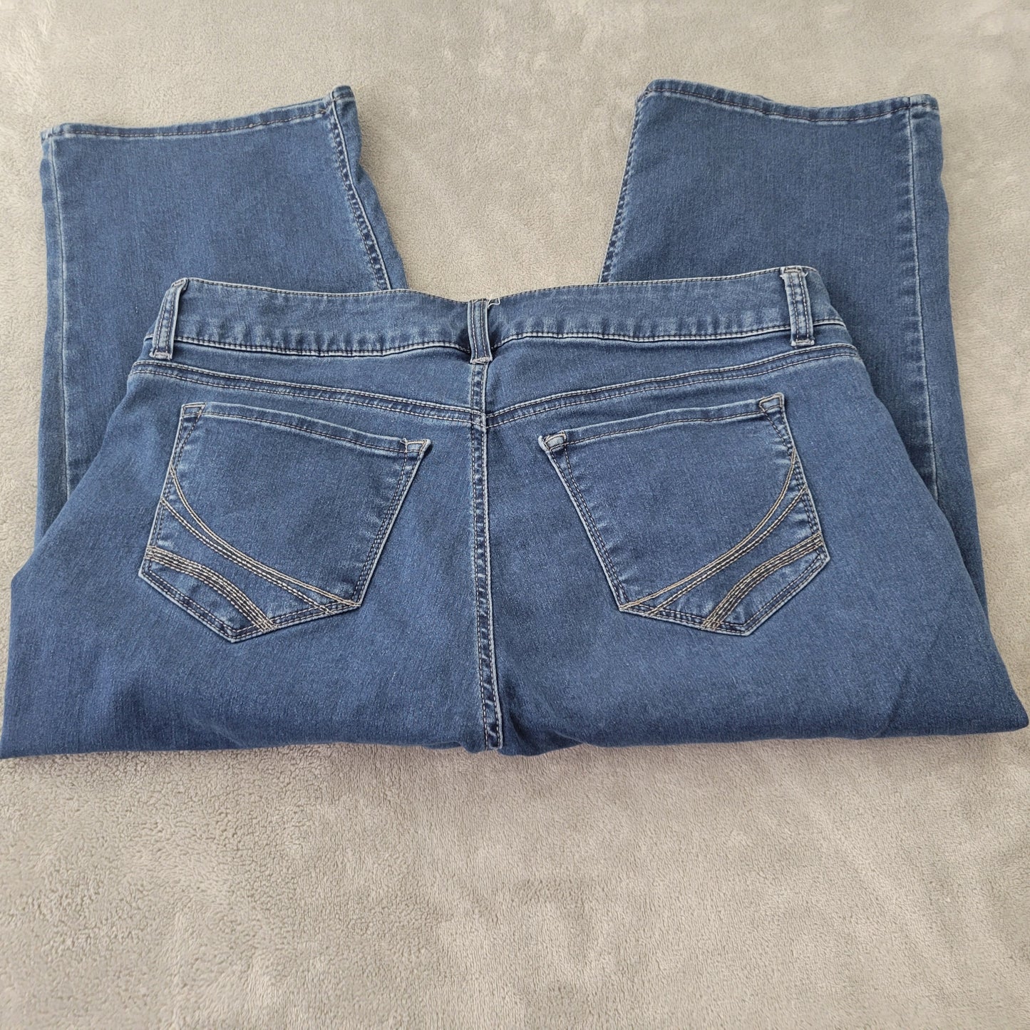 Riders by Lee Jeans 18 Dark Wash Denim Capris Elastic Waist Stretch Blue CAP36E