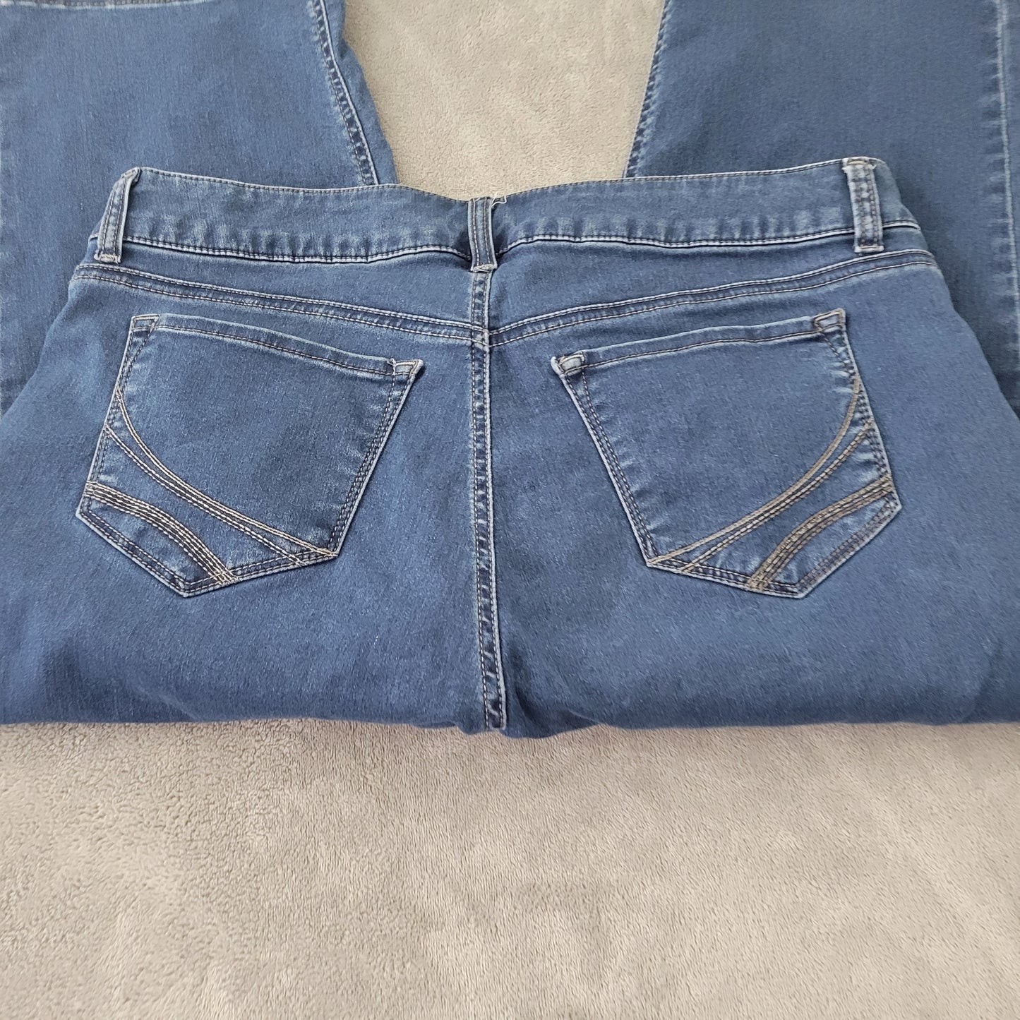 Riders by Lee Jeans 18 Dark Wash Denim Capris Elastic Waist Stretch Blue CAP36E