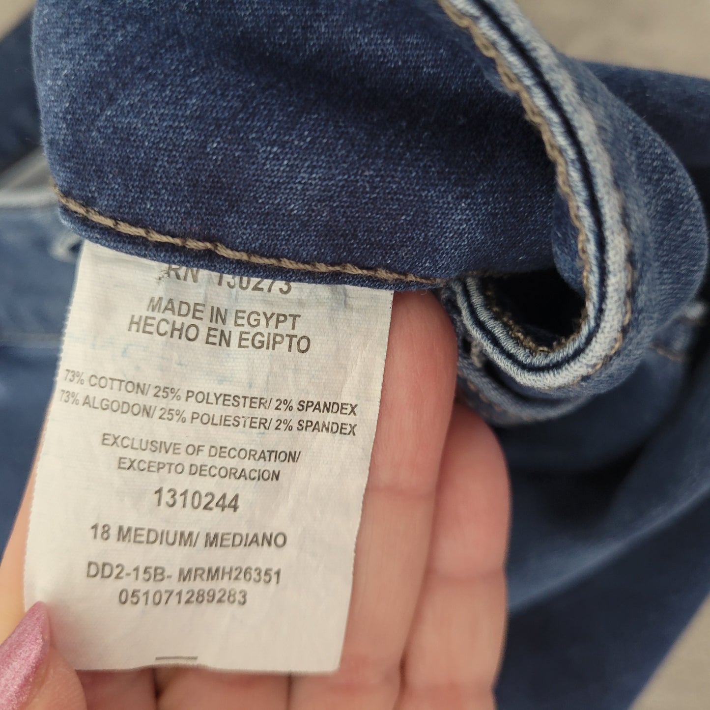 Riders by Lee Jeans 18 Dark Wash Denim Capris Elastic Waist Stretch Blue CAP36E