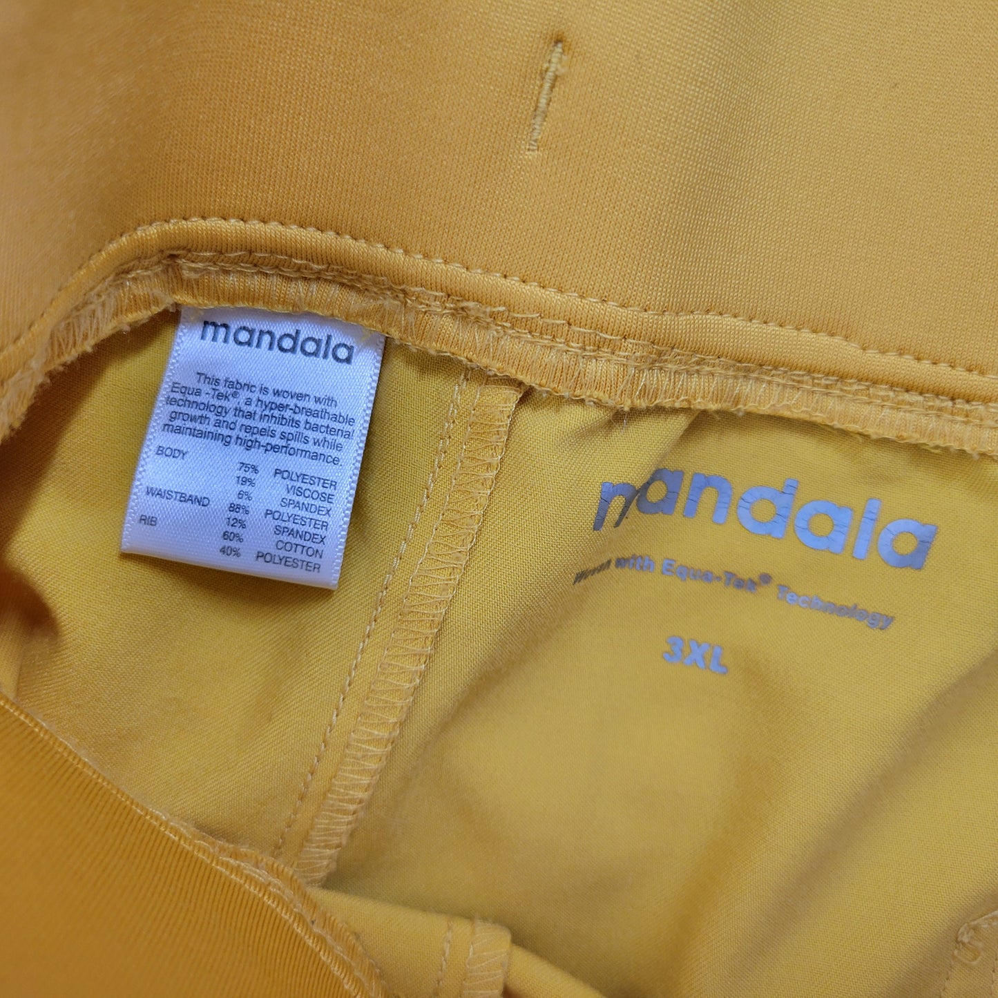 Mandala Women 3XL Gold Jogger Pants Drawstring Elastic Waist Pockets YEL20E
