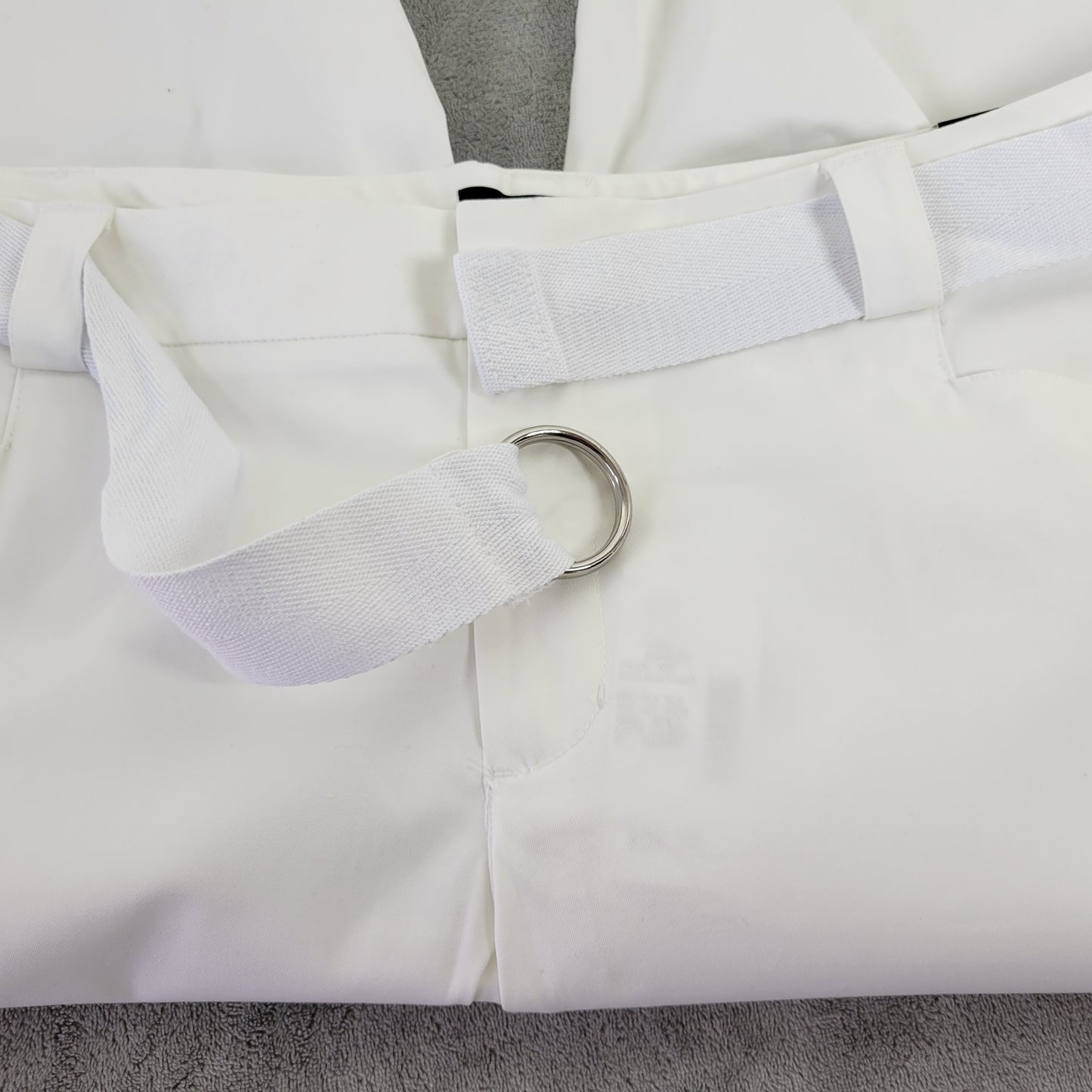 Venezia Lane Bryant White Capri Pants Plus Size 22 Belted Cotton Stretch CAP42E