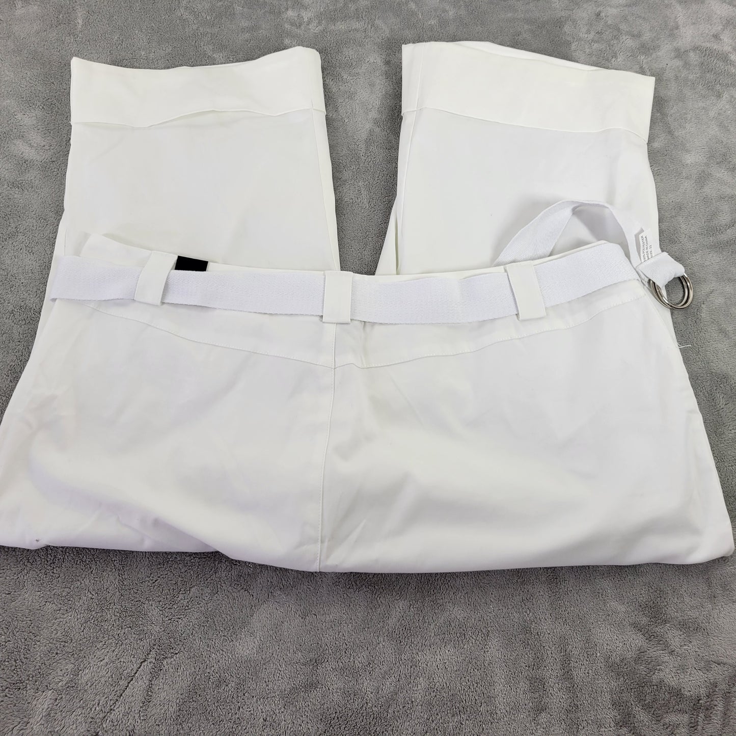 Venezia Lane Bryant White Capri Pants Plus Size 22 Belted Cotton Stretch CAP42E