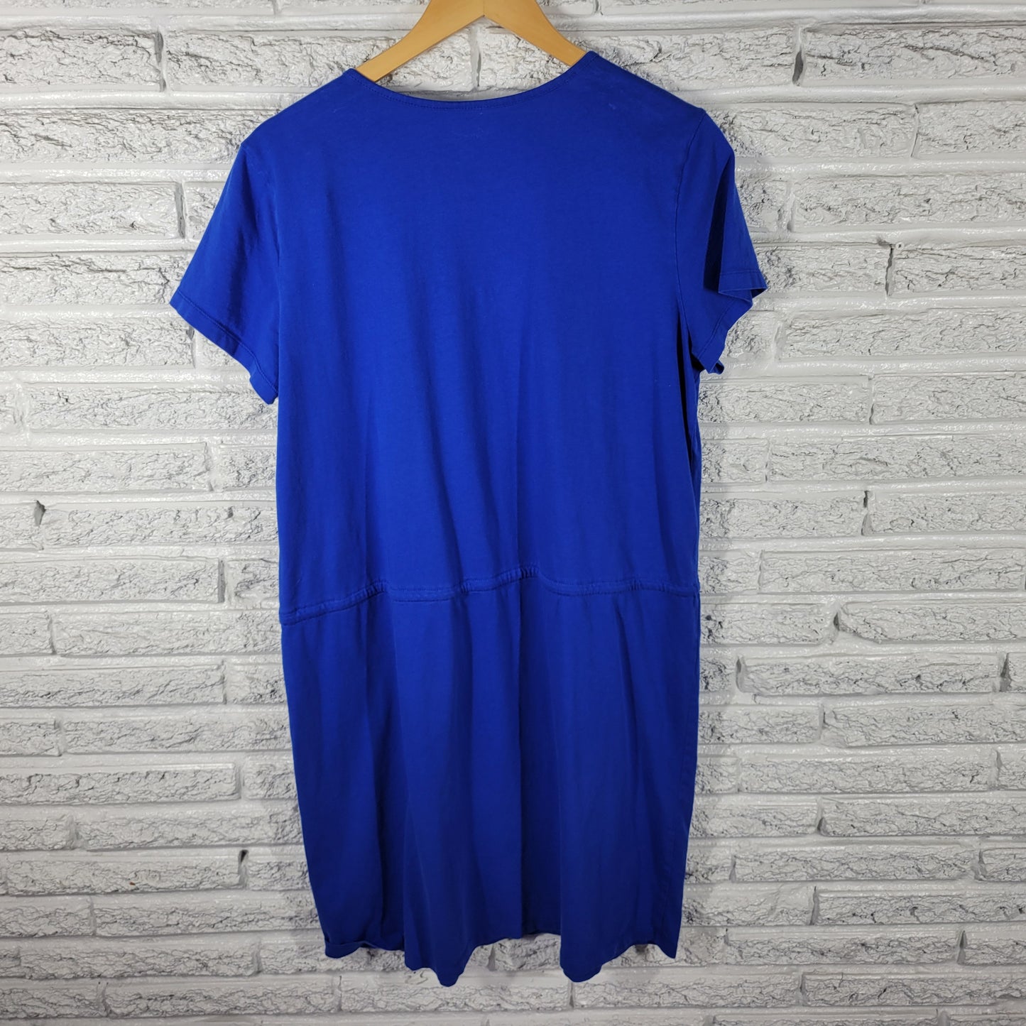 Kim Rogers Women XL Blue Mini Dress 100% Cotton V-Neck Short Sleeve BLU2E