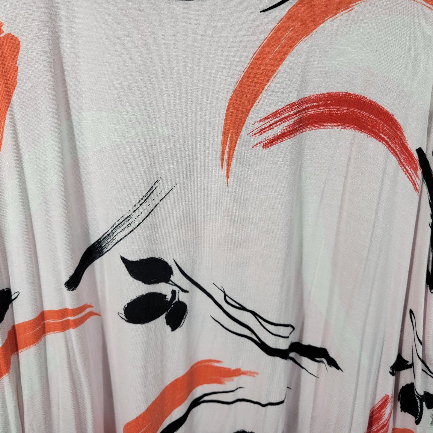 Apt 9 Women 3X Tunic Mini Dress Orange Black Watercolor Short Sleeve WAT26E