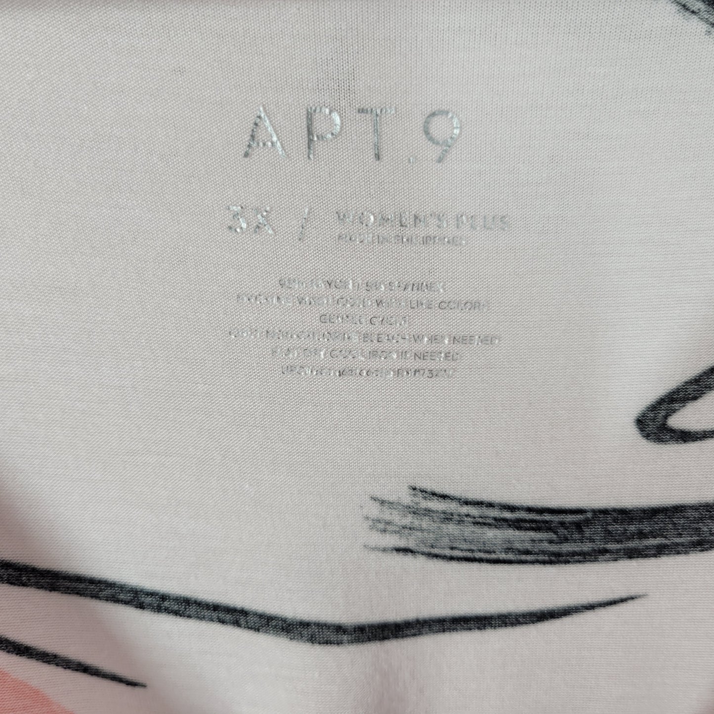 Apt 9 Women 3X Tunic Mini Dress Orange Black Watercolor Short Sleeve WAT26E