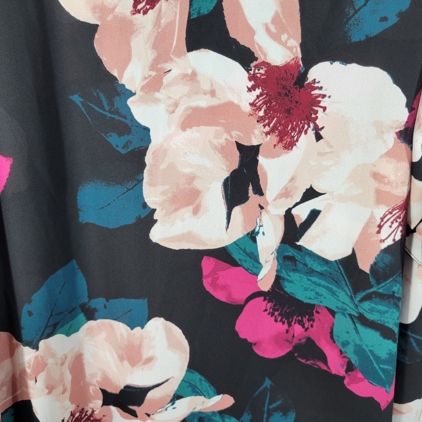 Worthington Women's Plus Size 2X Top Floral Cold Shoulder V-Neck FLO59E