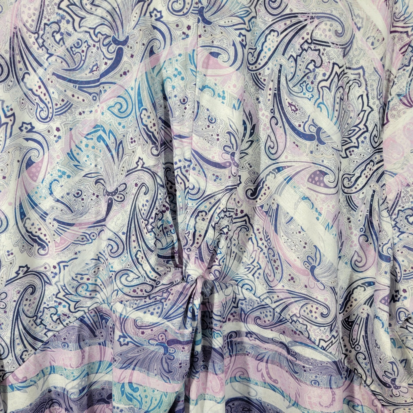 Catherines Women 3X Tunic Top Purple Blue Paisley Short Sleeve Stretch PAI54E