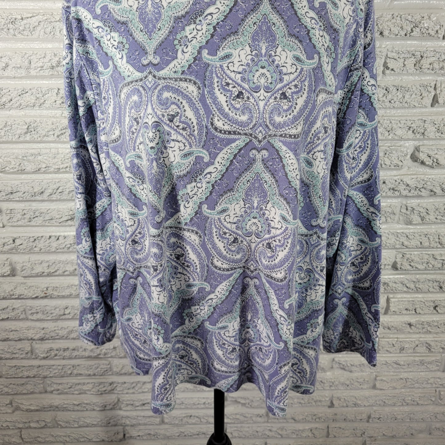 Croft & Barrow Women's Plus Size 2X Tee Periwinkle Blue Paisley PAI53E