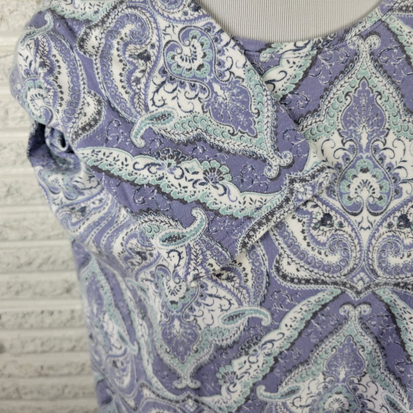 Croft & Barrow Women's Plus Size 2X Tee Periwinkle Blue Paisley PAI53E