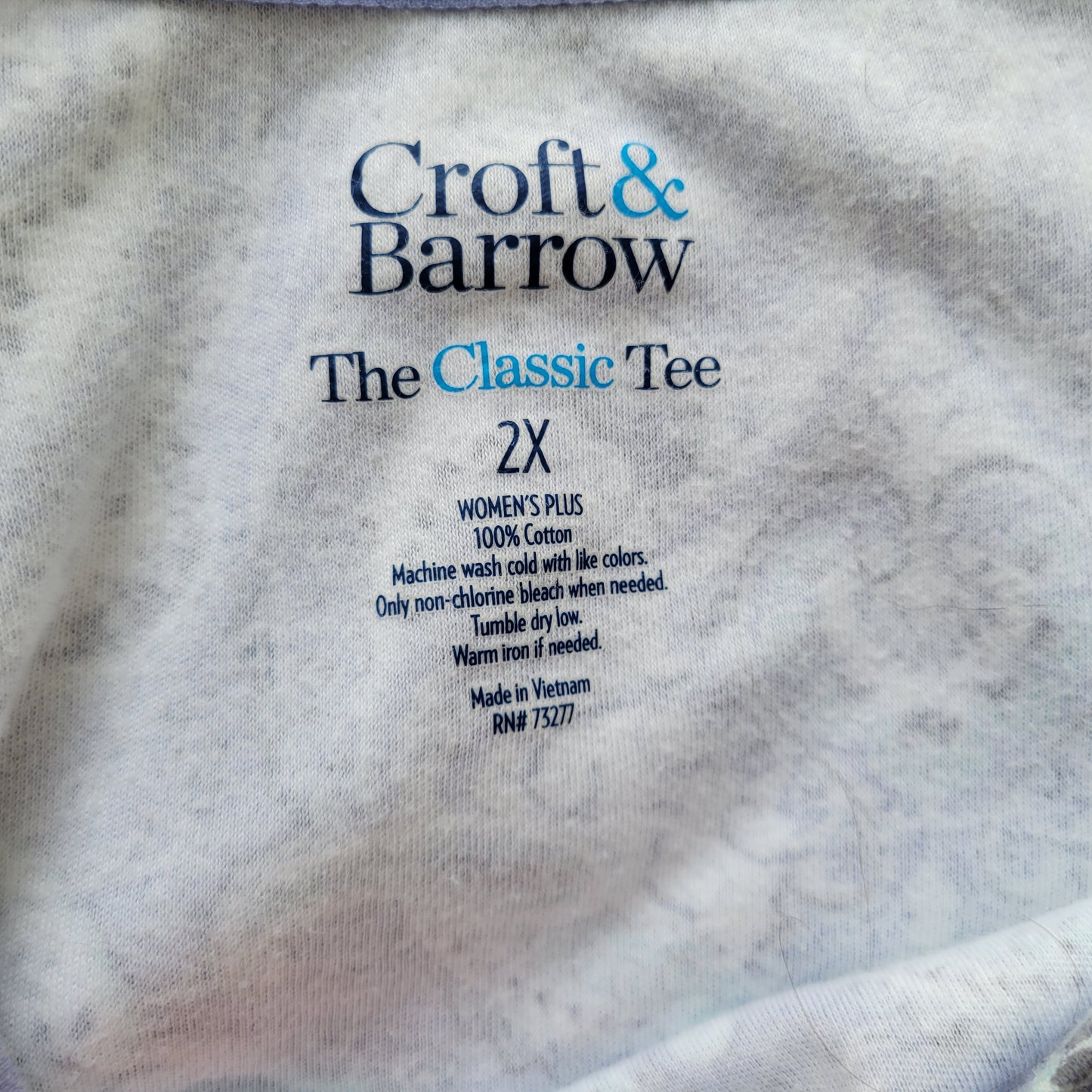 Croft & Barrow Women's Plus Size 2X Tee Periwinkle Blue Paisley PAI53E