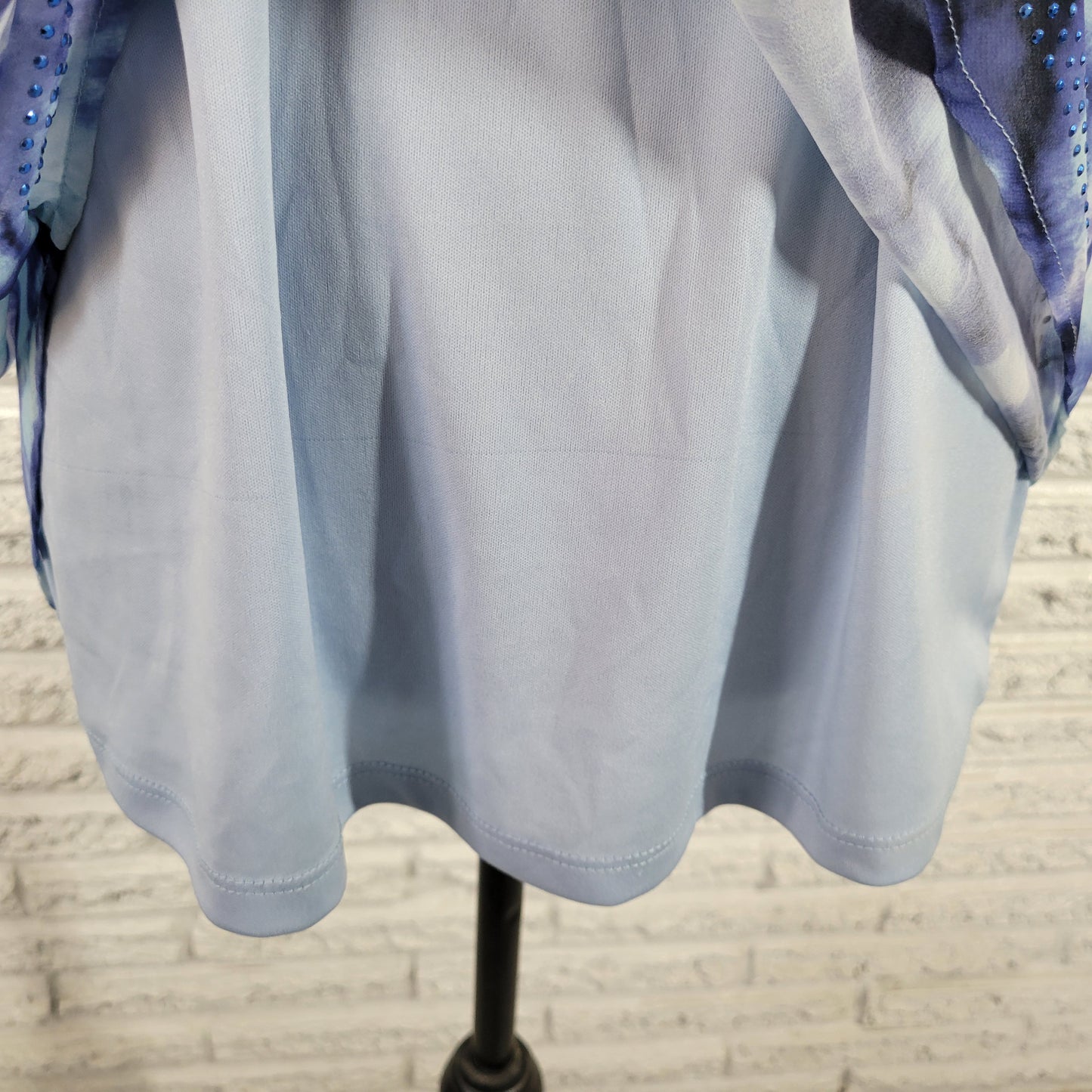 One World Live Let Live Women XL Blue Tie Dye Studded Sleeveless Top TIE27E
