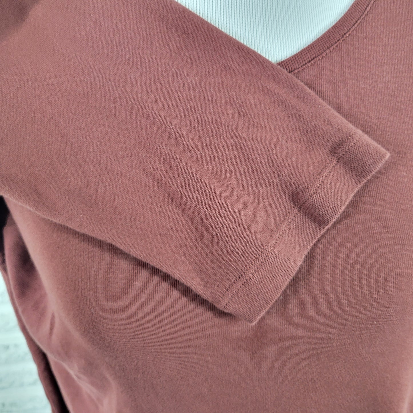 Chicos XL Brown Long Sleeve Tee Womens Pullover Crew Neck Knit Basic BRO34E