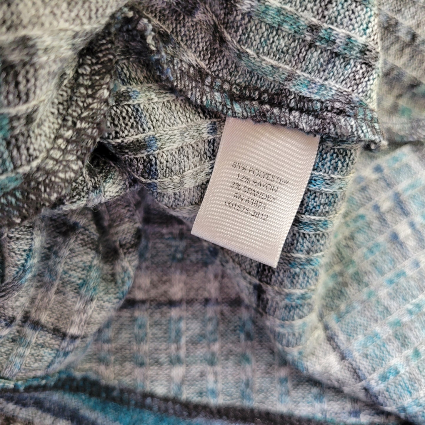 Christopher & Banks Women's XL Top Blue Striped Cowl Neck Sharkbite Hem STR175E