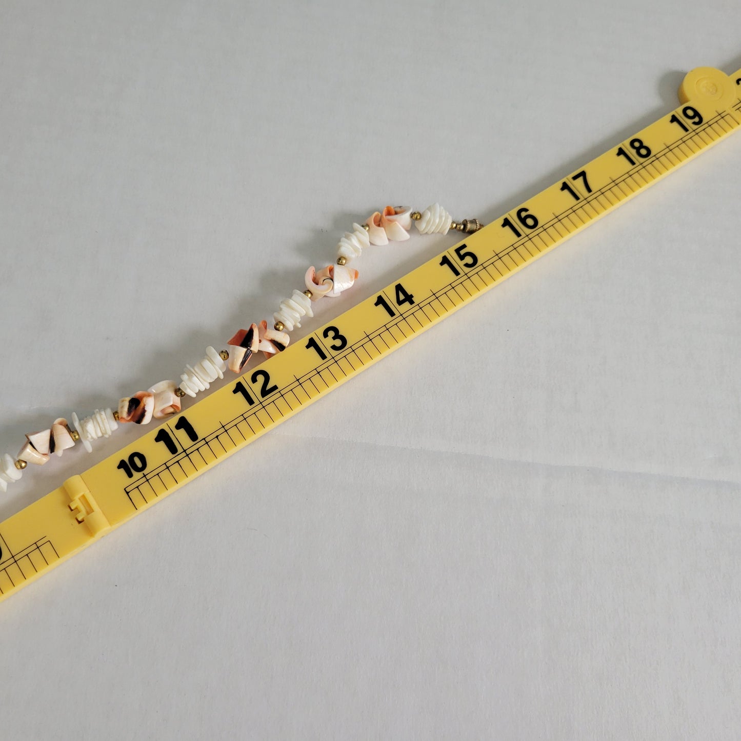 Vintage Shell Heishi & Puka Bead Choker Necklace 16" Nautical Beach N11E