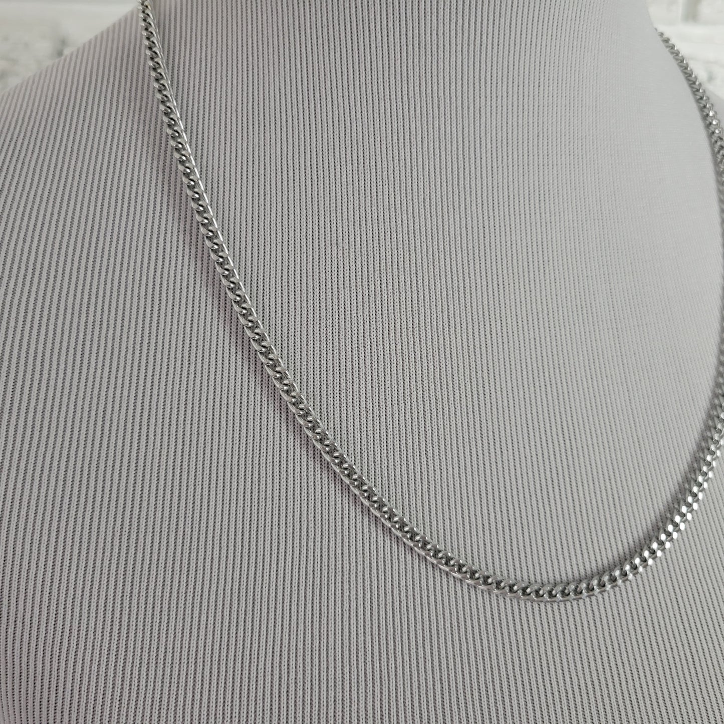 Vintage Sarah Coventry Silver Tone Curb Link Chain Necklace 24" Minimalist N13E