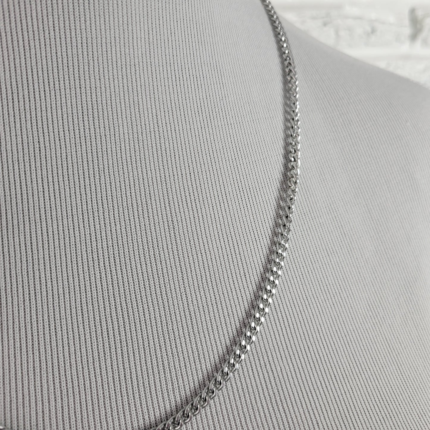 Vintage Sarah Coventry Silver Tone Curb Link Chain Necklace 24" Minimalist N13E