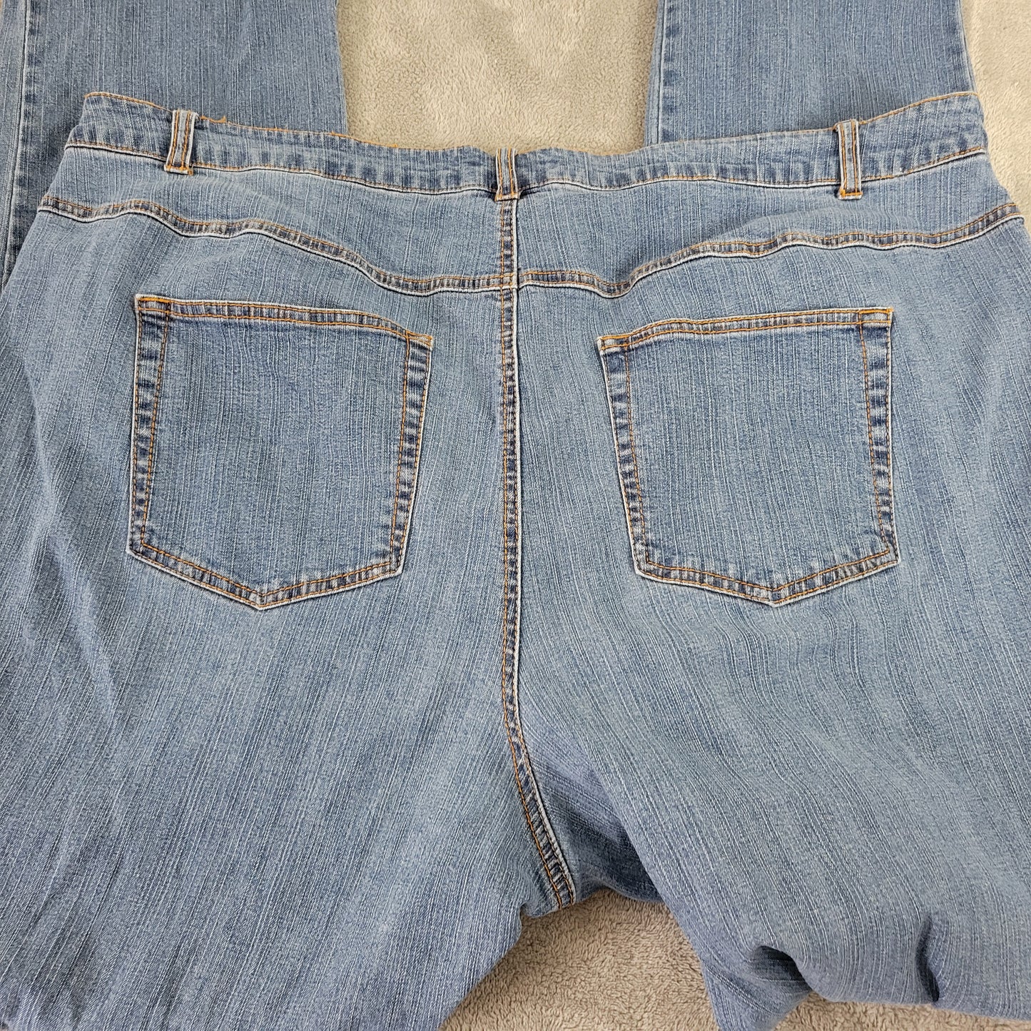 Woman Within Jeans 24T Tall Straight Leg Medium Wash Elastic Waist SL86E