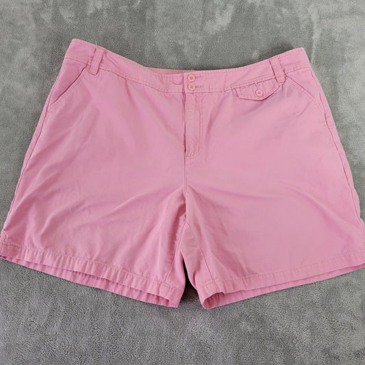 Venezia Womens Shorts 24 Pink Cotton Denim Cut Off 7.5" Inseam Plus PIN39E