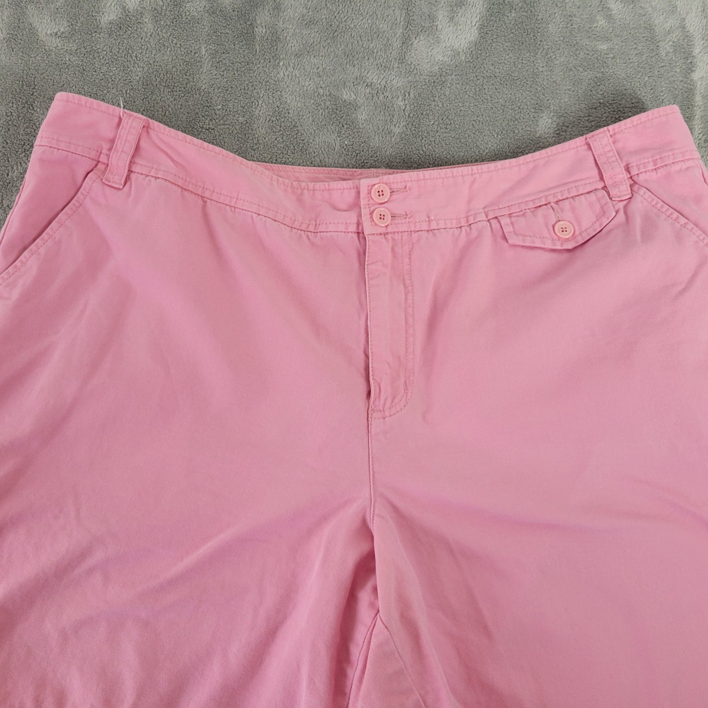 Venezia Womens Shorts 24 Pink Cotton Denim Cut Off 7.5" Inseam Plus PIN39E