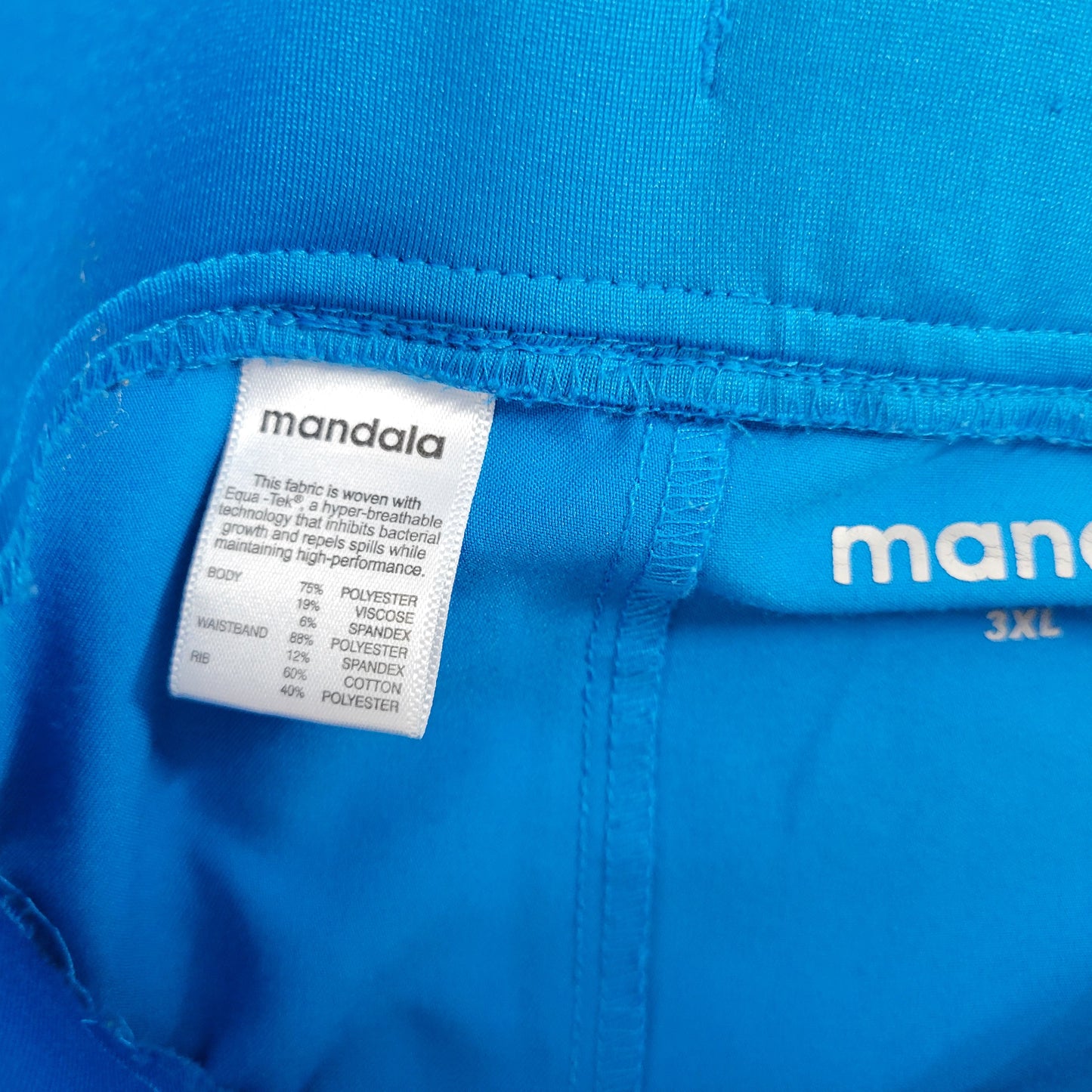 Mandala Women's 3XL Joggers Blue Pull On Drawstring Pants Plus Size BLU82E